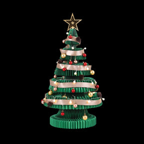 Jingle Jollys Paper Christmas Tree 87CM w/ Star Topper LEDs Xmas Decorations Kit Home Office Green - SportZone.co.nz