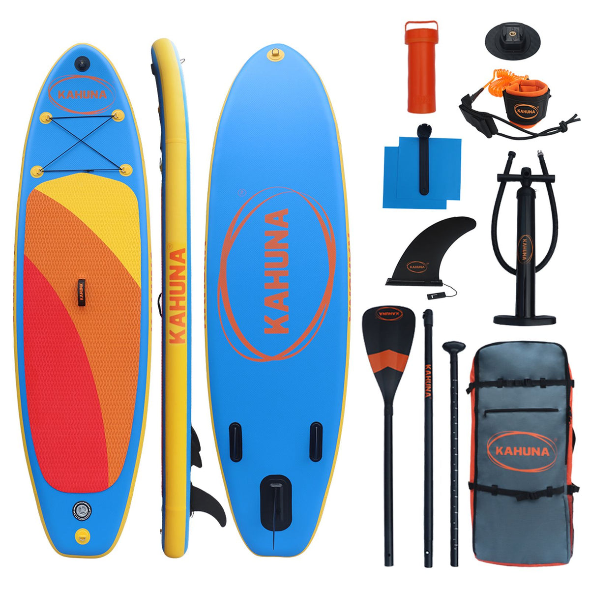 Kahuna Hana 10FT Inflatable Stand Up Paddle Board Set - Non-Slip iSUP Paddleboard with Backpack Paddle Pump Leash - SportZone.co.nz