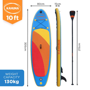 Kahuna Hana 10FT Inflatable Stand Up Paddle Board Set - Non-Slip iSUP Paddleboard with Backpack Paddle Pump Leash - SportZone.co.nz