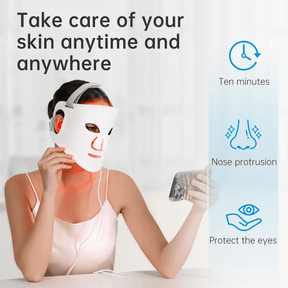 LED Light Therapy Face Mask – 98 LEDs, 4 Colour Modes, USB Rechargeable - SportZone.co.nz