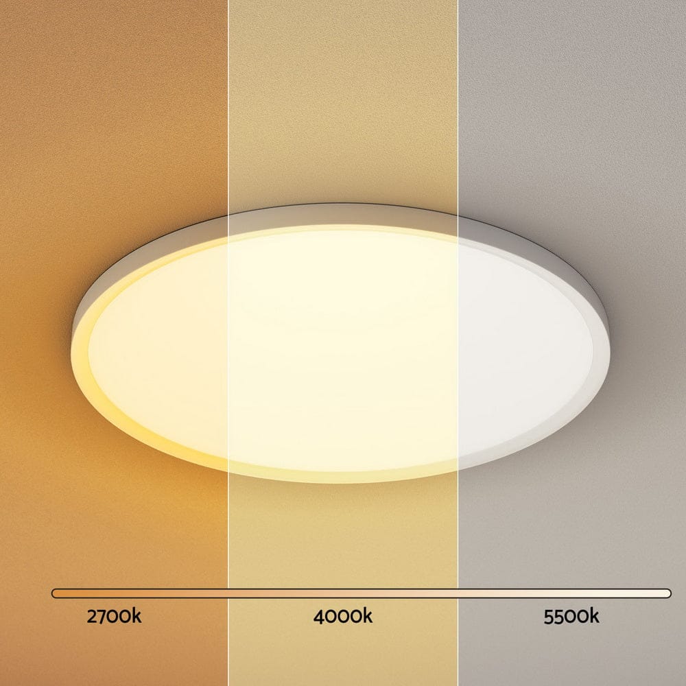 Leier Ceiling Light LED Round 42W Ultra - THIN 5CM Oyster Lamp Modern Cool/Warm - SportZone.co.nz