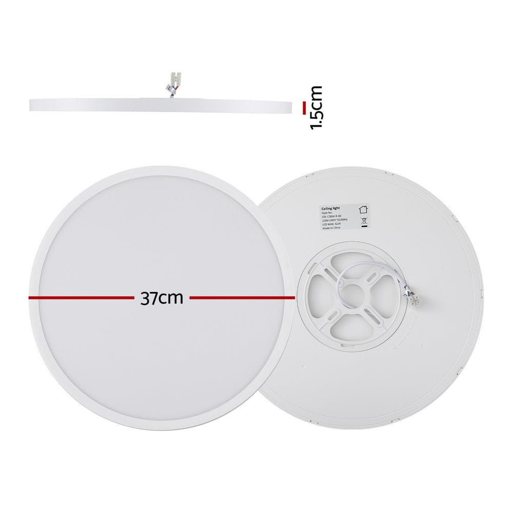 Leier Ceiling Light LED Round 42W Ultra - THIN 5CM Oyster Lamp Modern Cool/Warm - SportZone.co.nz