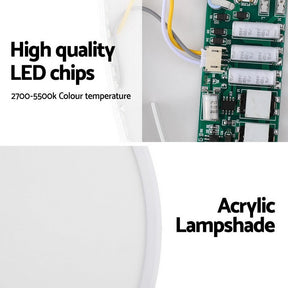 Leier Ceiling Light LED Round 42W Ultra - THIN 5CM Oyster Lamp Modern Cool/Warm - SportZone.co.nz
