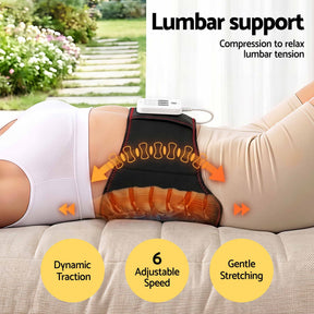 Livemor Back Massager Airbag Traction & Heat Lumbar Support Belt 124cm - SportZone.co.nz
