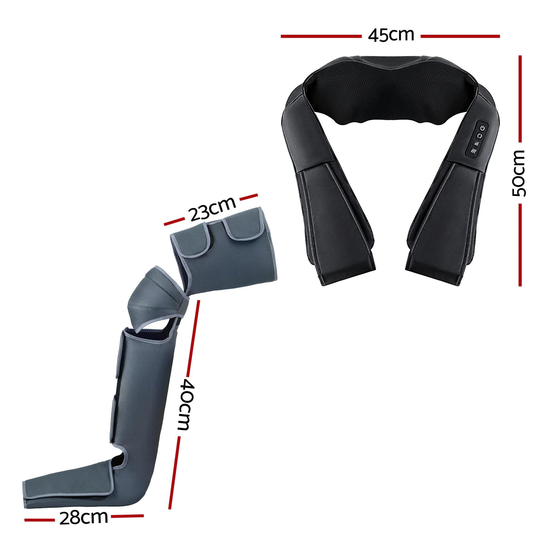 Livemor Electric Leg Foot Massager Air Wrap With Shiatsu Neck Massager Heating - SportZone.co.nz
