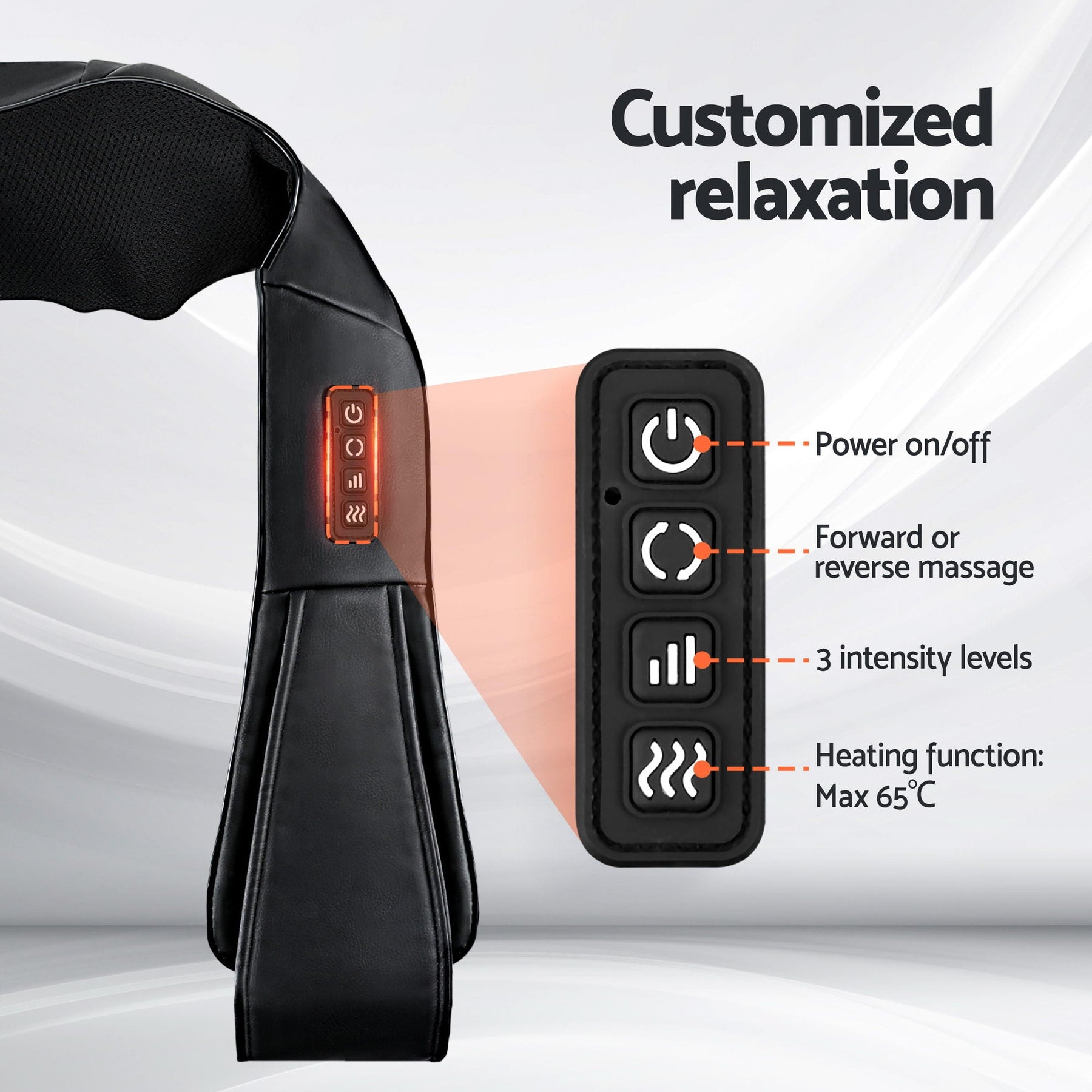Livemor Electric Leg Foot Massager Air Wrap With Shiatsu Neck Massager Heating - SportZone.co.nz