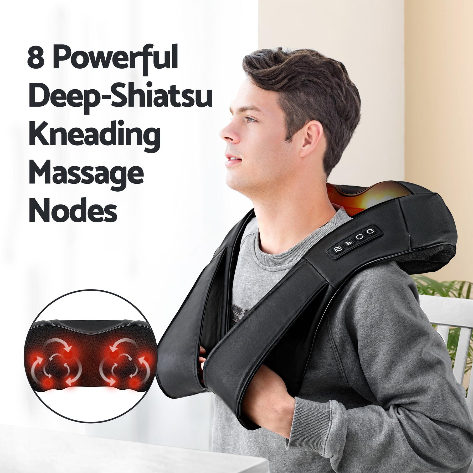 Livemor Electric Leg Foot Massager Air Wrap With Shiatsu Neck Massager Heating - SportZone.co.nz