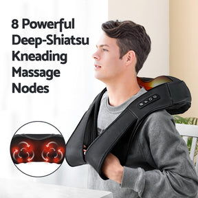 Livemor Electric Leg Foot Massager Air Wrap With Shiatsu Neck Massager Heating - SportZone.co.nz