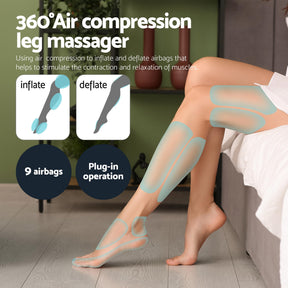 Livemor Electric Leg Foot Massager Air Wrap With Shiatsu Neck Massager Heating - SportZone.co.nz