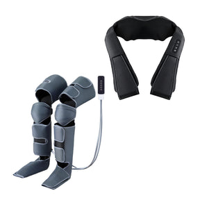 Livemor Electric Leg Foot Massager Air Wrap With Shiatsu Neck Massager Heating - SportZone.co.nz