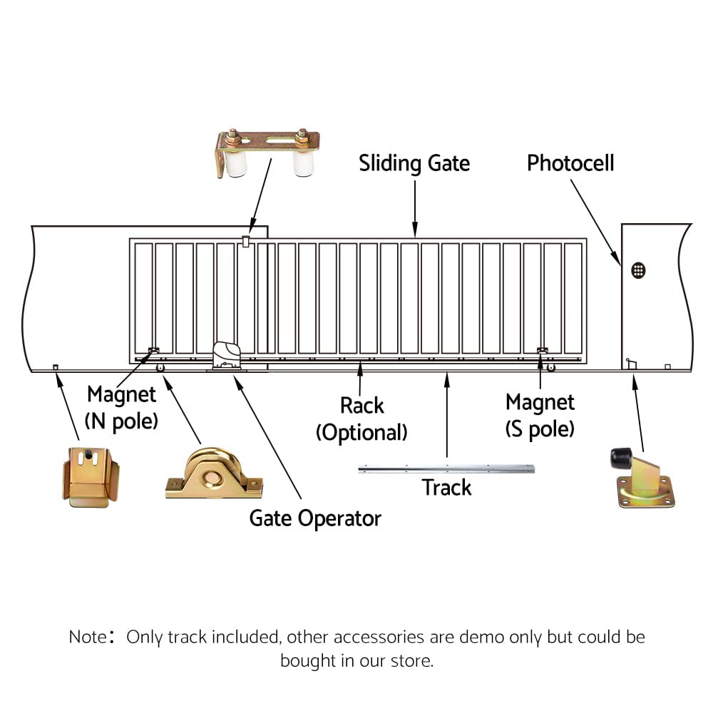 Lockmaster Electric Sliding Gate Opener Ground Track 6M - SportZone.co.nz