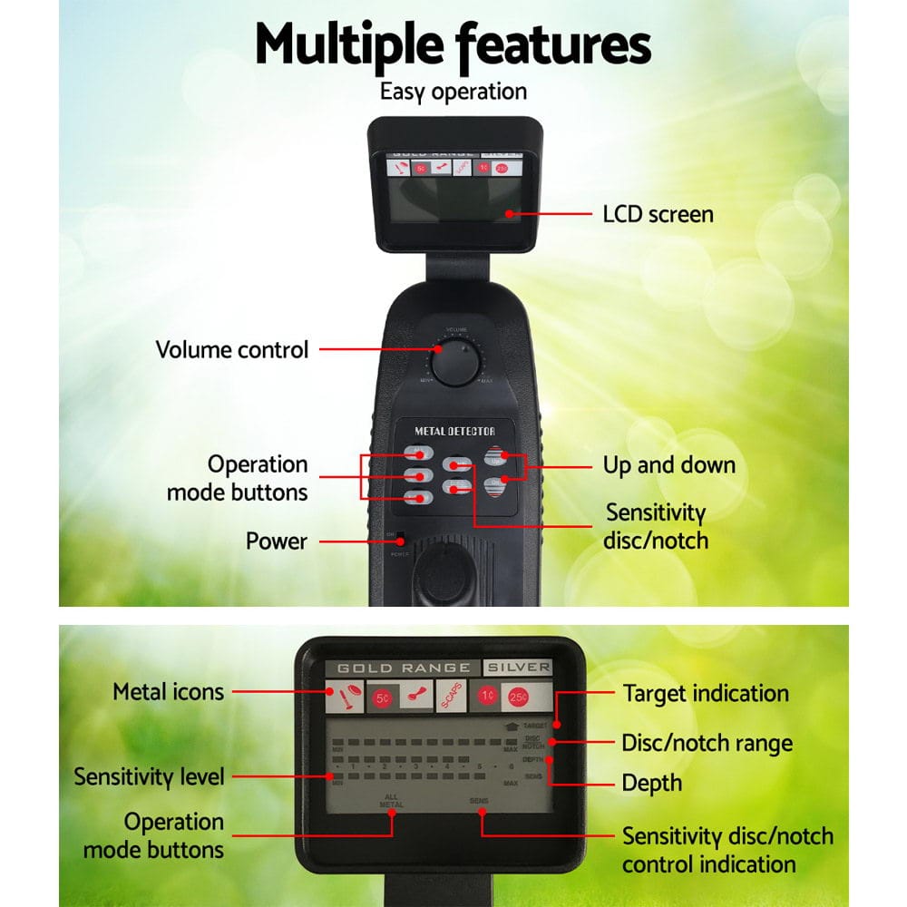 Metal Detector 180MM Deep Sensitive Waterproof Pinpointer Treasure Hunter - SportZone.co.nz