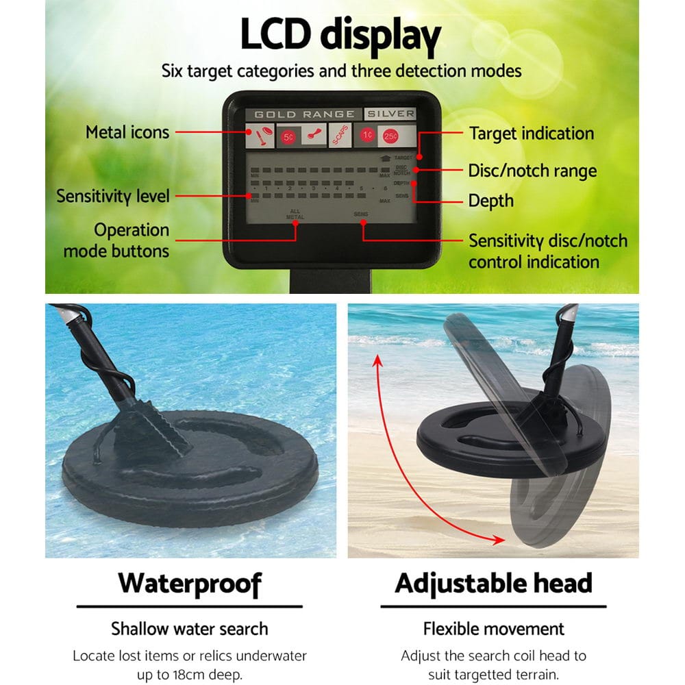 Metal Detector 180MM Deep Sensitive Waterproof Treasure Hunter Gold Digger - SportZone.co.nz