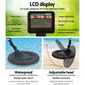 Metal Detector 180MM Deep Sensitive Waterproof Treasure Hunter Gold Digger - SportZone.co.nz