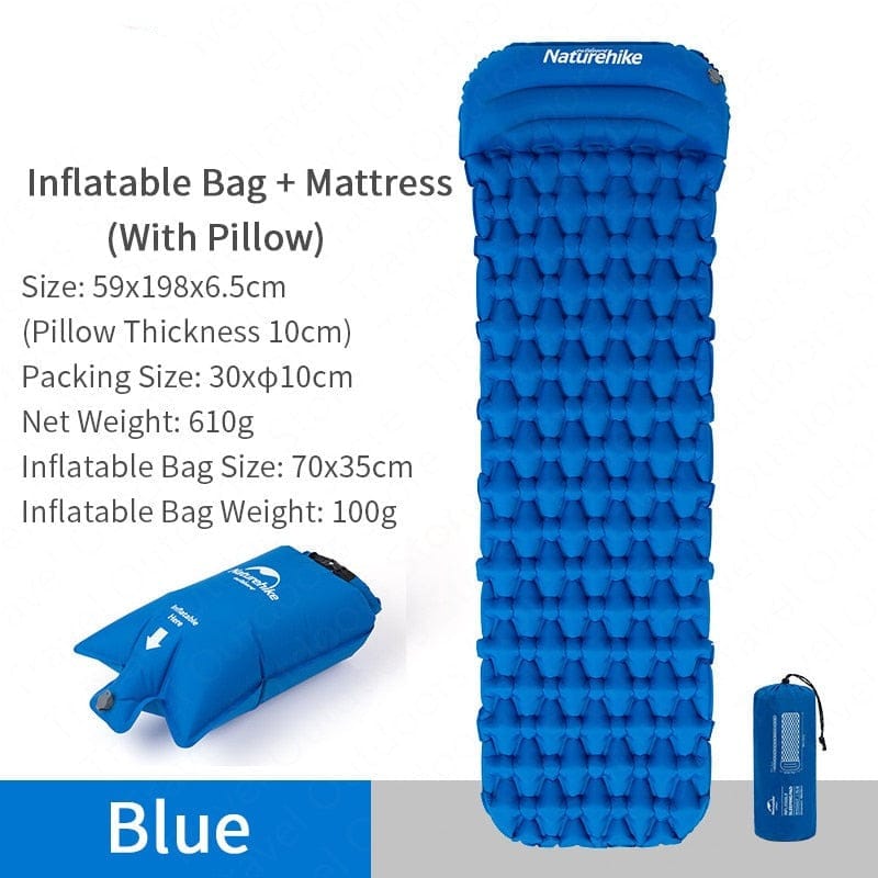 Naturehike Inflatable Camping Mat: Ultralight, Portable, and Perfect for Sleeping Comfort Under the Stars - SportZone.co.nz