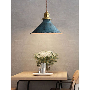 Nordic Retro Metal Cage E27 Pendant Ceiling Light Blue Industrial Chandelier, 8.27in Diameter - SportZone.co.nz