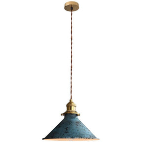 Nordic Retro Metal Cage E27 Pendant Ceiling Light Blue Industrial Chandelier, 8.27in Diameter - SportZone.co.nz
