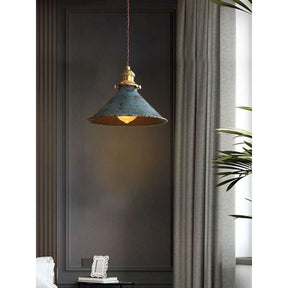 Nordic Retro Metal Cage E27 Pendant Ceiling Light Blue Industrial Chandelier, 8.27in Diameter - SportZone.co.nz