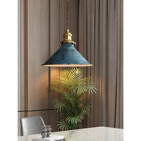 Nordic Retro Metal Cage E27 Pendant Ceiling Light Blue Industrial Chandelier, 8.27in Diameter - SportZone.co.nz
