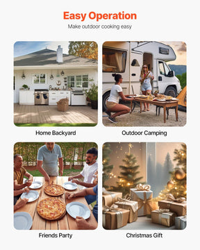 Pizza Oven Outdoor, 12" Pellet Pizza Oven, Portable Pizza-Stove with Built-in Thermometer, Wood Fired Stainless Steel Pizza-Maker, for Backyard, Camping, Pizza-Stone, Shovel, Carry Bag, Silver - SportZone.co.nz