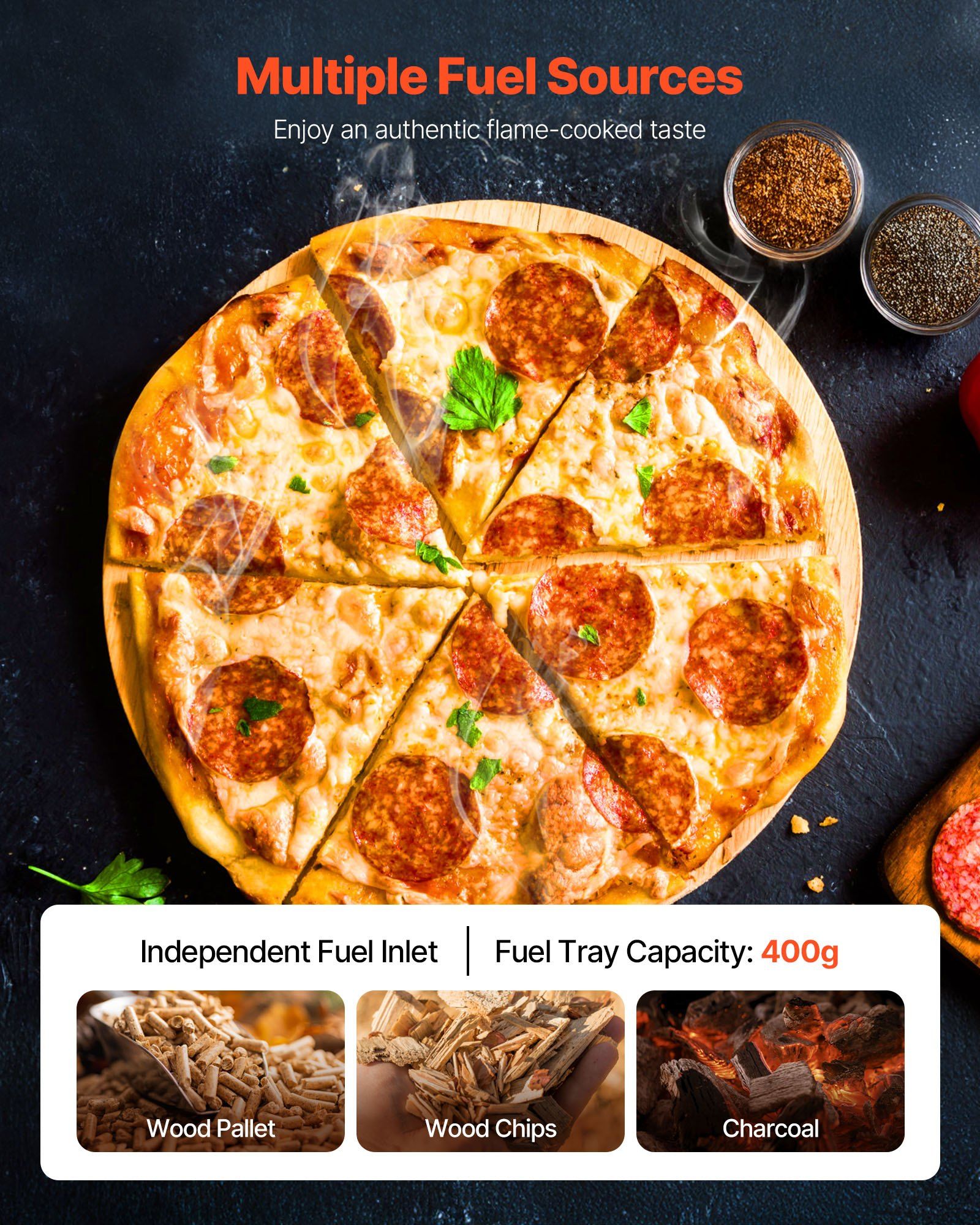 Pizza Oven Outdoor, 12" Pellet Pizza Oven, Portable Pizza-Stove with Built-in Thermometer, Wood Fired Stainless Steel Pizza-Maker, for Backyard, Camping, Pizza-Stone, Shovel, Carry Bag, Silver - SportZone.co.nz