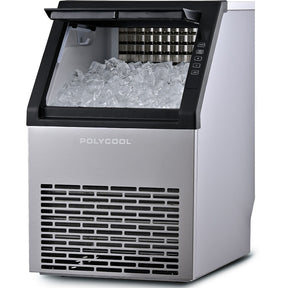 POLYCOOL Commercial Ice Maker 45kg/24hr | Self-Cleaning Ice Machine with Timer - SportZone.co.nz