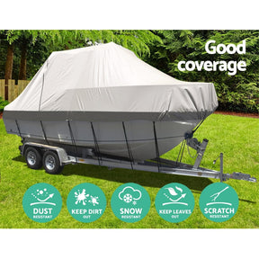 Seamanship Boat Cover 25 - 27ft Trailerable Jumbo Marine 600D Heavy Duty Grey - SportZone.co.nz