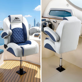 Seamanship Boat Seat Pedestal 34–46cm Adjustable Gas Lift 360 Degrees Swivel 2 Pack - SportZone.co.nz