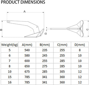Stainless Steel Delta/Wing Style Boat Anchor Heavy Duty Triangular 11lb / 13lb 16lb /17.5lb 22lb 33lb 35lb Wing Triangle 13 lb/6 kg - SportZone.co.nz