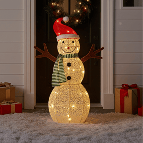 0.97M Christmas Lights Snowman 80 LED Decorations Jingle Jollys