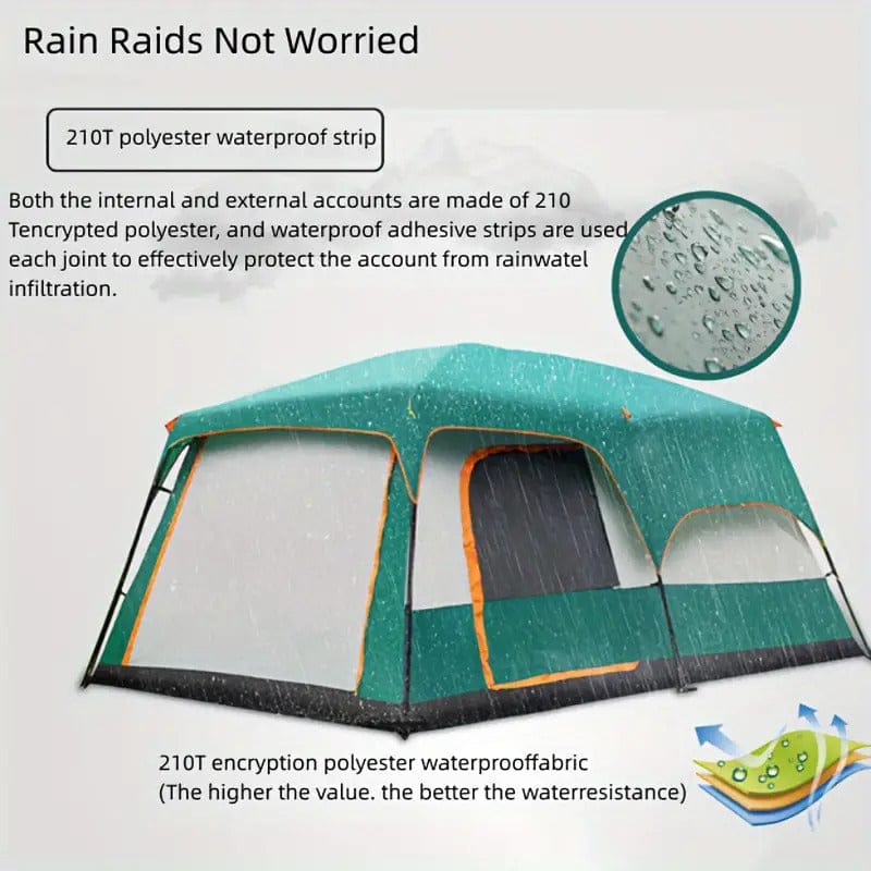 Tasman 3 - 5 Person Tent Camping Hiking Festival Pop Up Sleeping - Green - SportZone.co.nz
