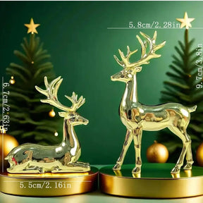 Trendbay Gold Reindeer Christmas Ornament Set of 2 - SportZone.co.nz