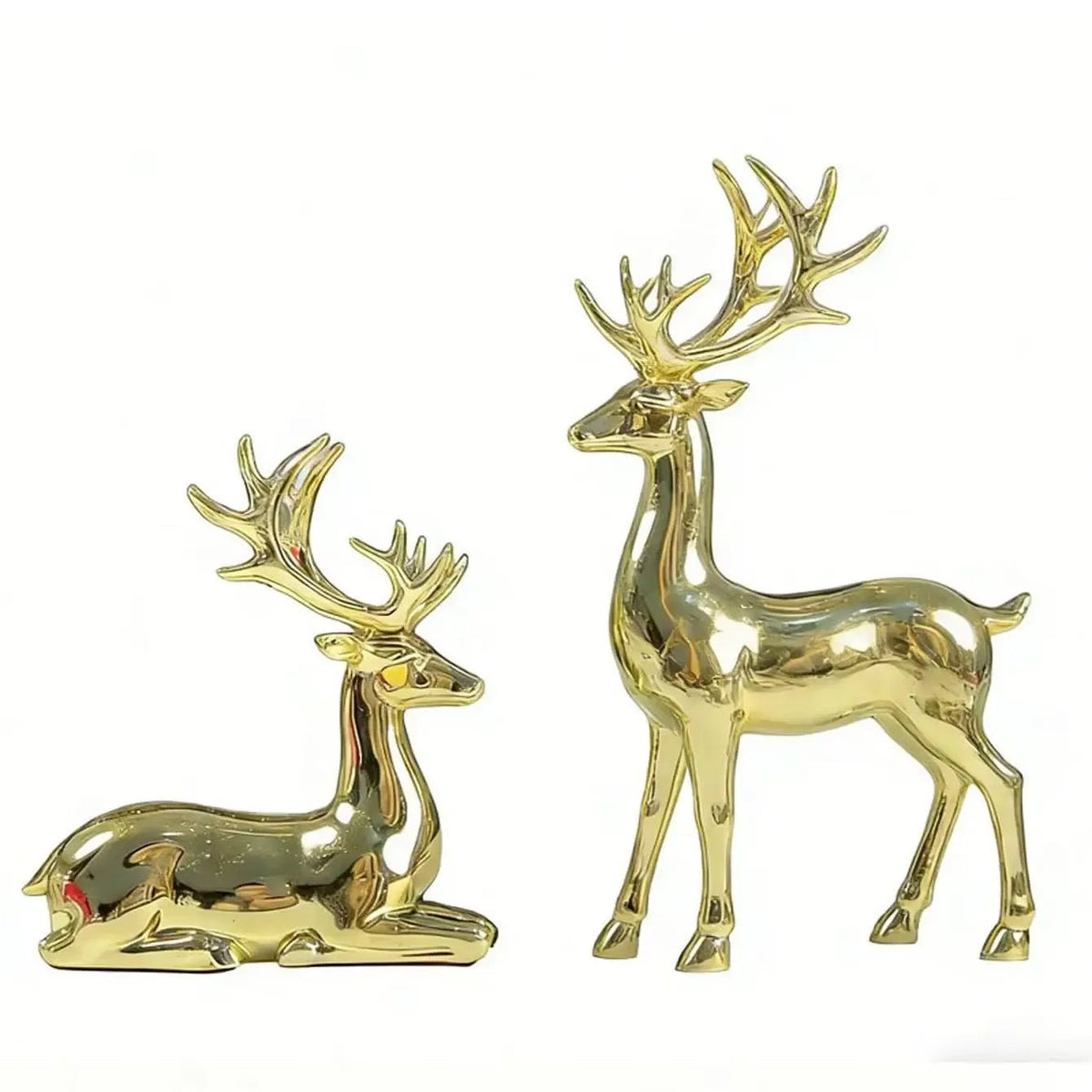Trendbay Gold Reindeer Christmas Ornament Set of 2 - SportZone.co.nz