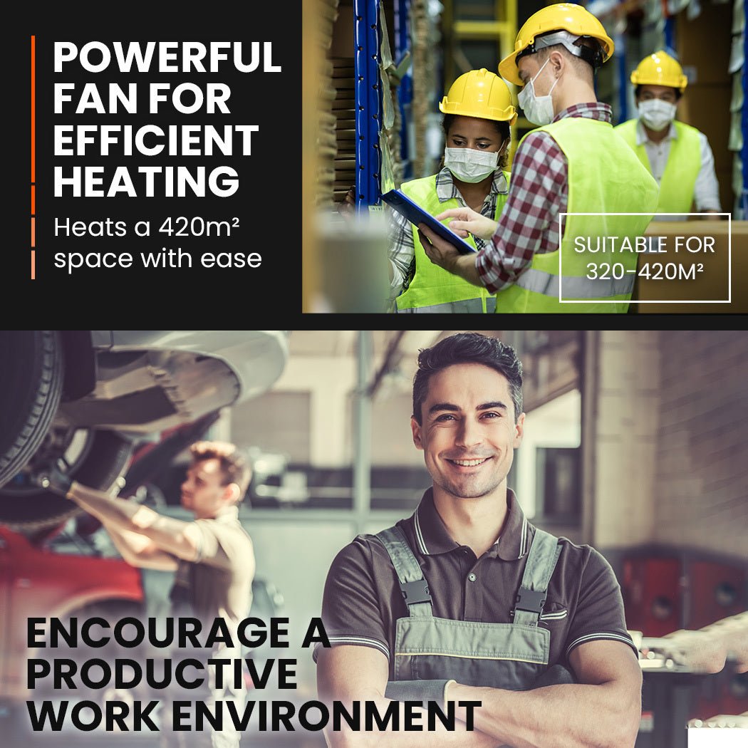 UNIMAC 30kW Portable Industrial Diesel Space Heater | Commercial Forced Air Heater - SportZone.co.nz