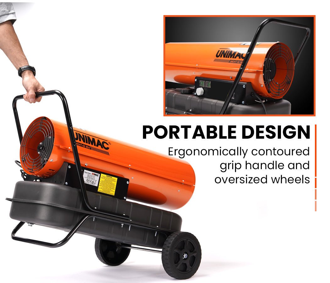 UNIMAC 30kW Portable Industrial Diesel Space Heater | Commercial Forced Air Heater - SportZone.co.nz