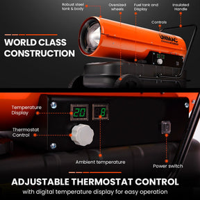UNIMAC 30kW Portable Industrial Diesel Space Heater | Commercial Forced Air Heater - SportZone.co.nz