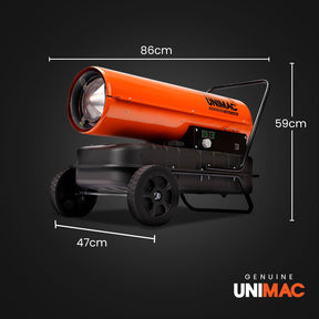 UNIMAC 30kW Portable Industrial Diesel Space Heater | Commercial Forced Air Heater - SportZone.co.nz