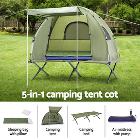 Weisshorn 5 - in - 1 Camping Tent Cot 1 - person Air Mattress Camping Bed - SportZone.co.nz