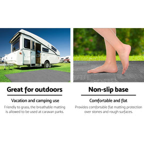 Weisshorn 7M X 2.5M Annex Matting 600GSM Floor Mats Mesh Caravan Camping Annexe - SportZone.co.nz