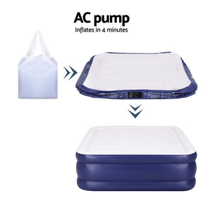Weisshorn Air Mattress Queen Inflatable Bed Air bed 51cm - SportZone.co.nz