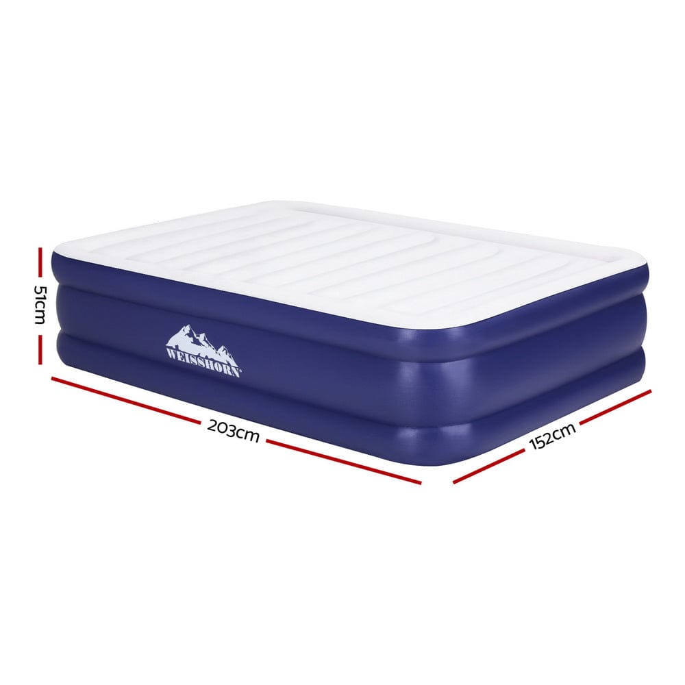 Weisshorn Air Mattress Queen Inflatable Bed Air bed 51cm - SportZone.co.nz