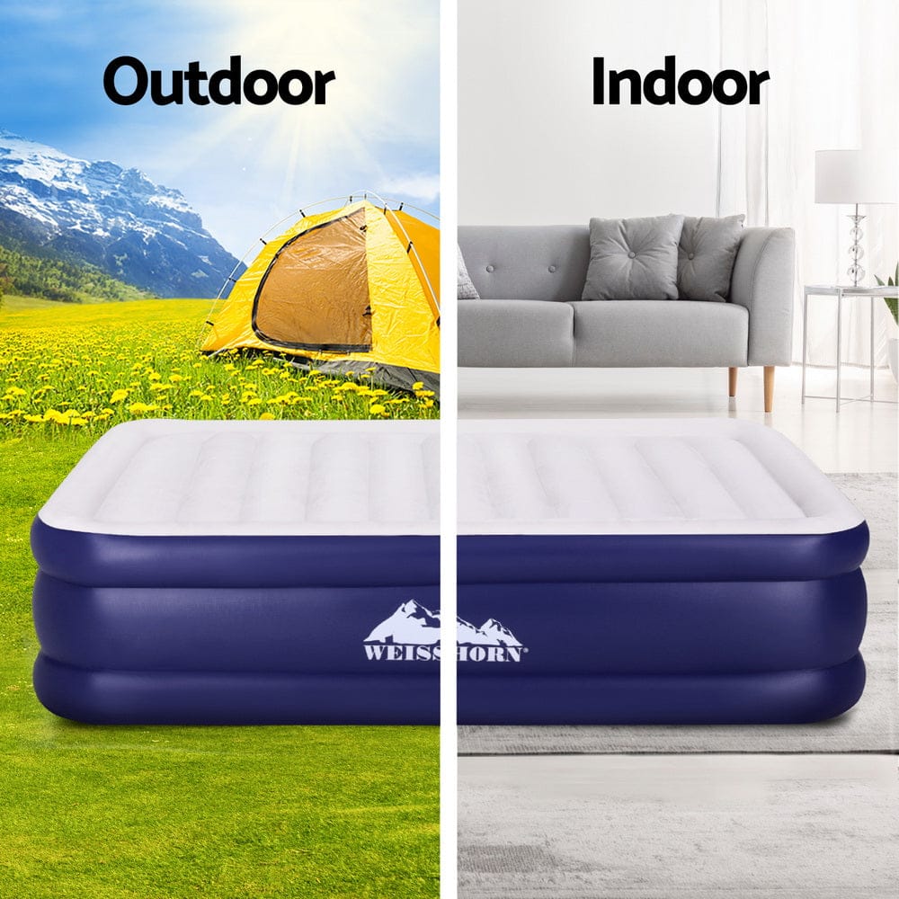 Weisshorn Air Mattress Queen Inflatable Bed Air bed 51cm - SportZone.co.nz