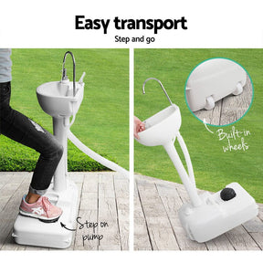 Weisshorn Camping Basin Portable Hand Wash Sink Stand 19L Capacity - SportZone.co.nz