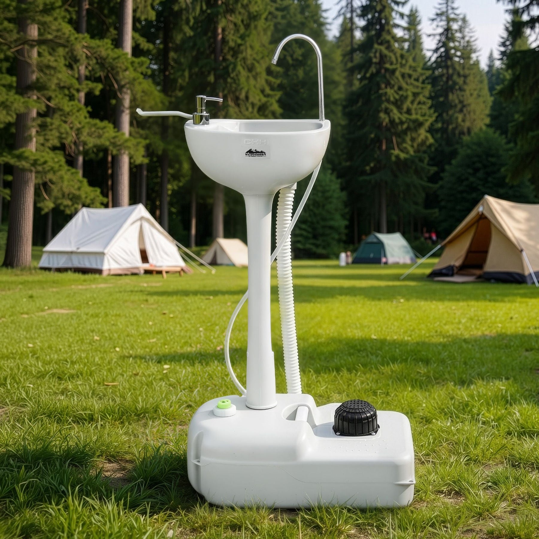 Weisshorn Camping Basin Portable Hand Wash Sink Stand 19L Capacity - SportZone.co.nz