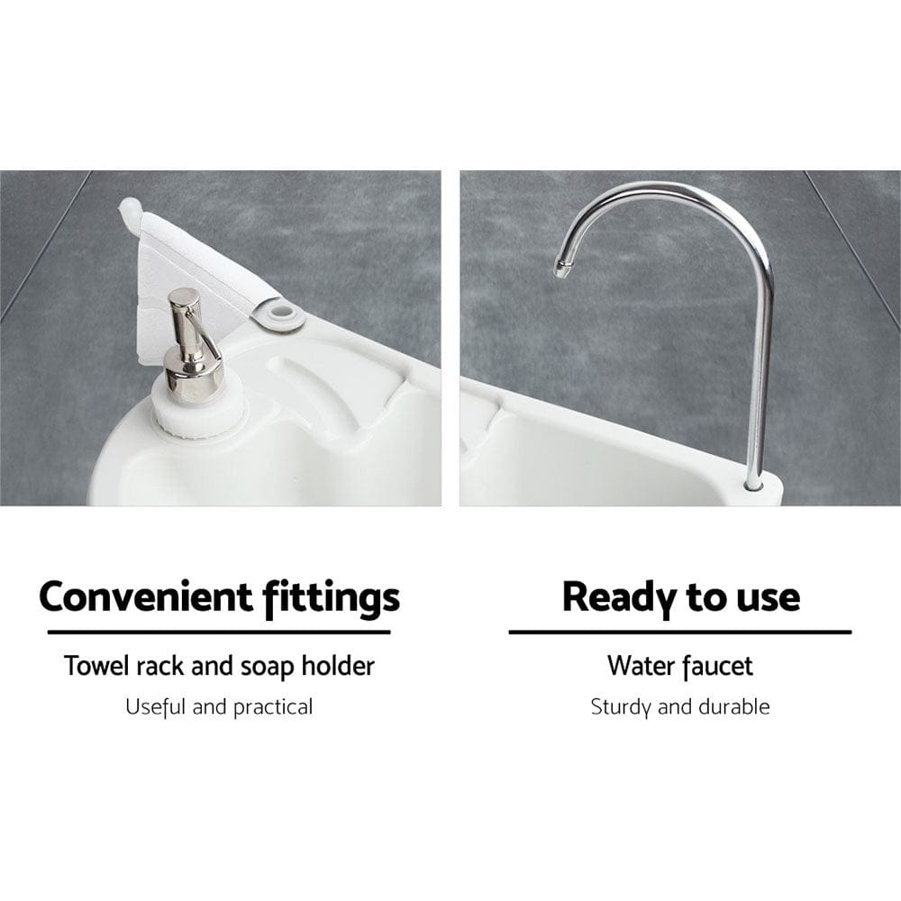 Weisshorn Camping Basin Portable Hand Wash Sink Stand 19L Capacity - SportZone.co.nz