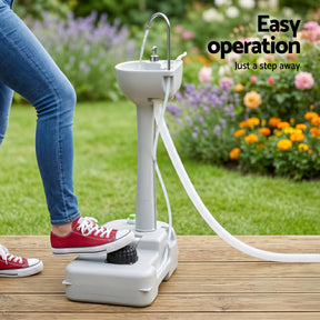 Weisshorn Camping Basin Portable Hand Wash Sink Stand 19L Capacity - SportZone.co.nz