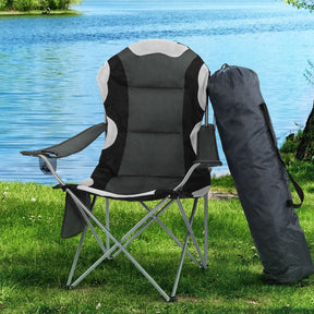 Weisshorn Camping Folding Chair Portable Outdoor Hiking Fishing Picnic Grey 2pcs - SportZone.co.nz