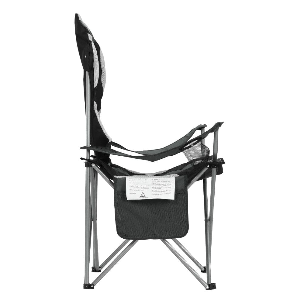 Weisshorn Camping Folding Chair Portable Outdoor Hiking Fishing Picnic Grey 2pcs - SportZone.co.nz