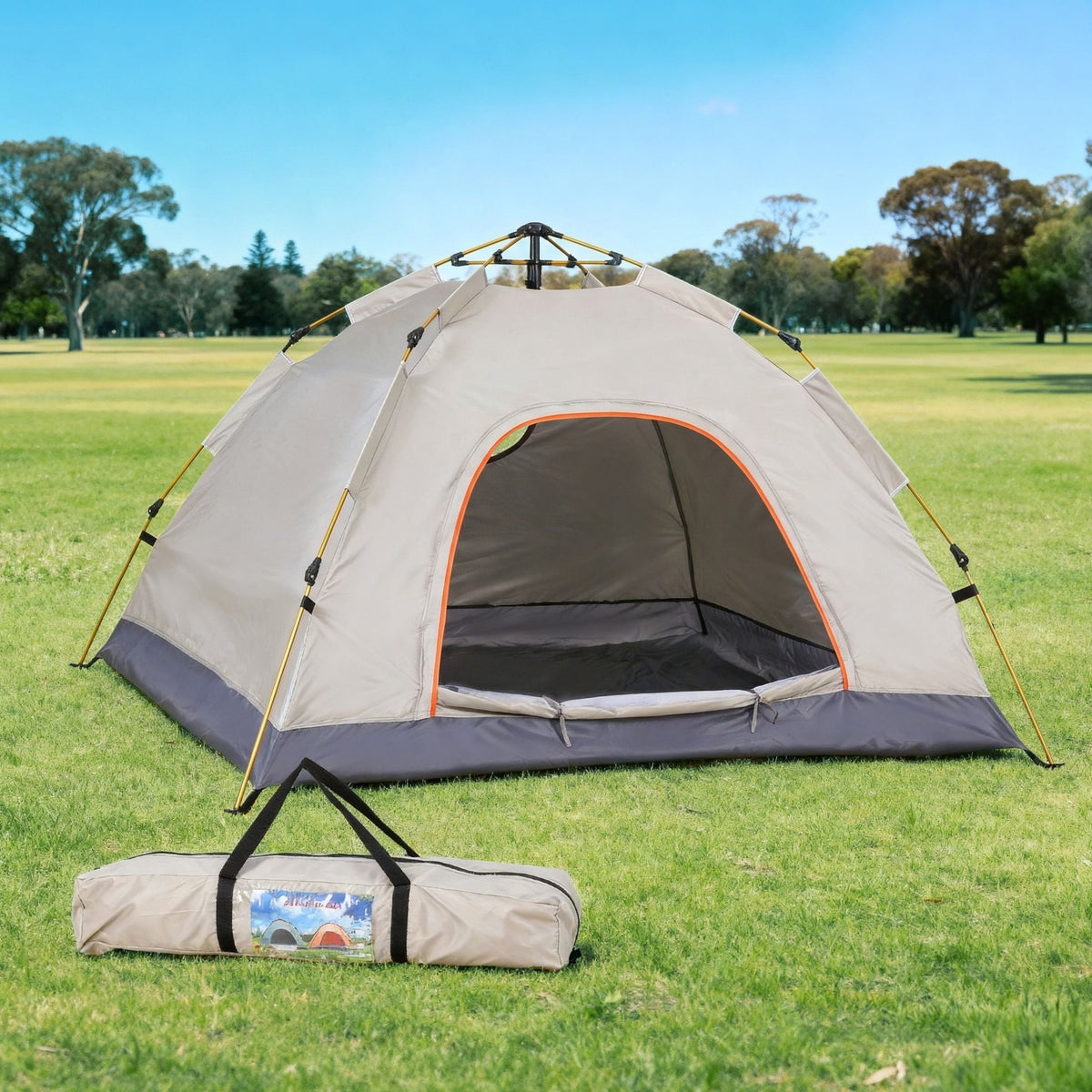 Weisshorn Camping Tent Instant Tent Pop up 2 Person Outdoor Hiking Tents Hiking Beige - SportZone.co.nz