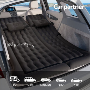Weisshorn Car Mattress 175x130 Inflatable SUV Back Seat Camping Bed Black - SportZone.co.nz